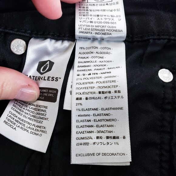 Levi's Womens 726 Flare Jeans Black Size 31 Dark Academia Dark Bohemian Rocker - Picture 10 of 12